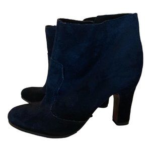 Sam Edelman Women's Black Suede Ankle Booties Boots Side Zip Size 6